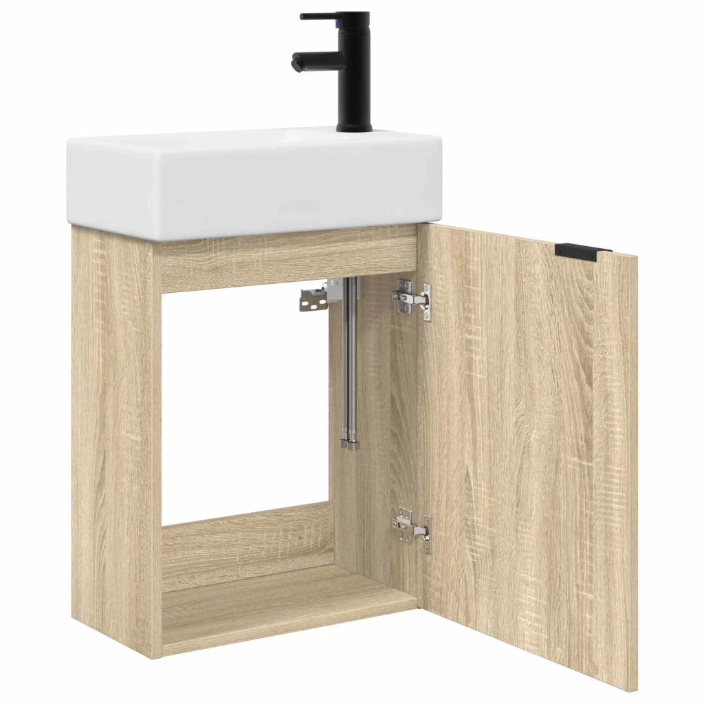 Mobile bagno con rubinetto Rovere Sonoma 45,5 x 22,5 x 84 cm 889435