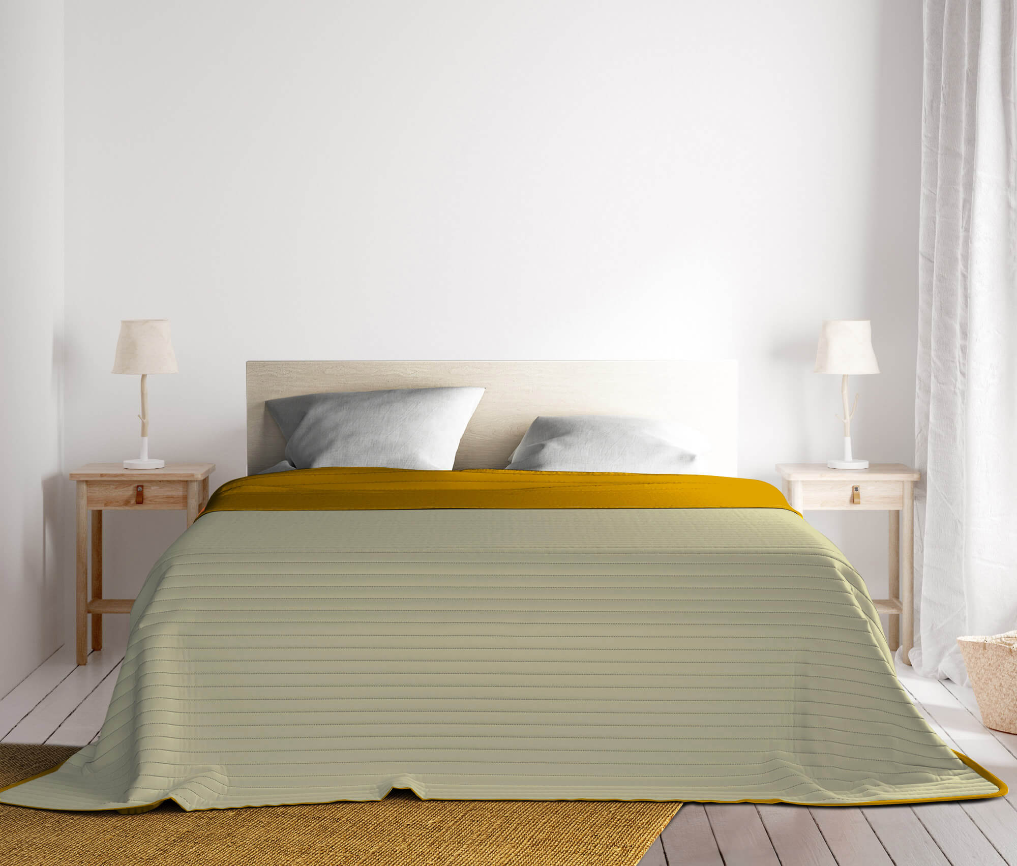 Trapuntino Doubleface Matrimoniale 100gr Senape/Crema