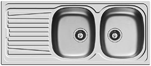 Pyramis 100150730 lavello sparta 116x50 2 vasche a destra piletta da 3,5
