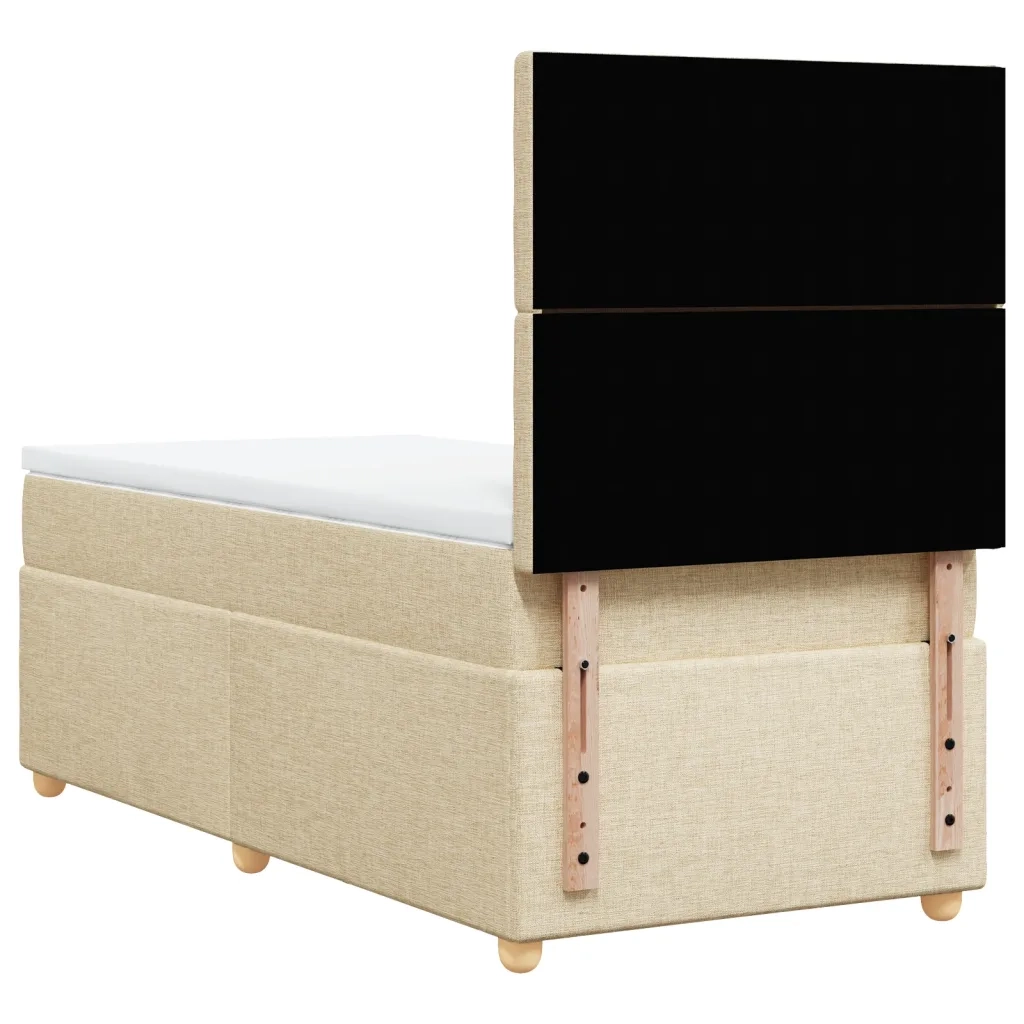 Giroletto a Molle con Materasso Crema 100x200 cm in Tessuto