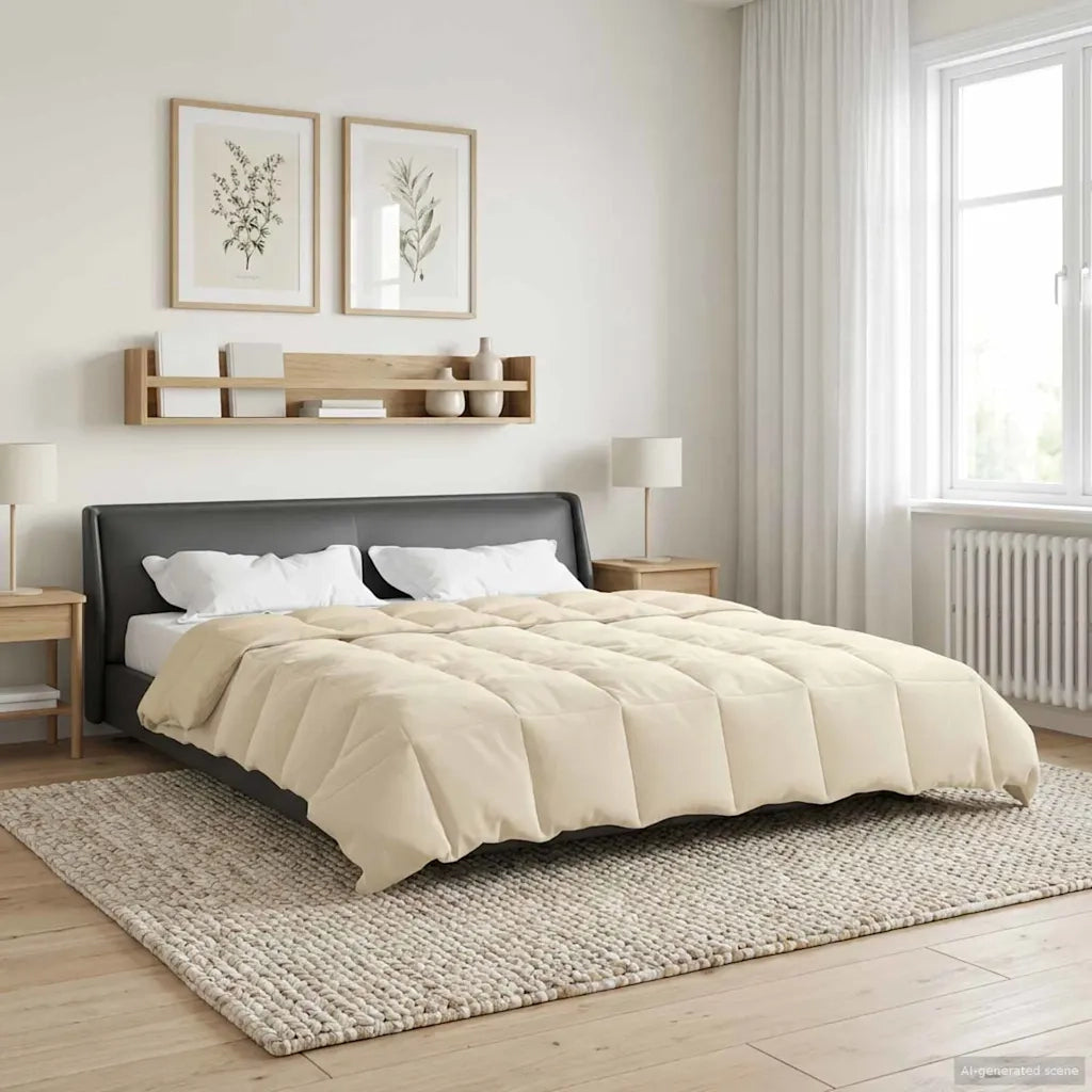 Duvet Invernale Trapuntato Crema 200 x 220 cm Microfibra 42026153
