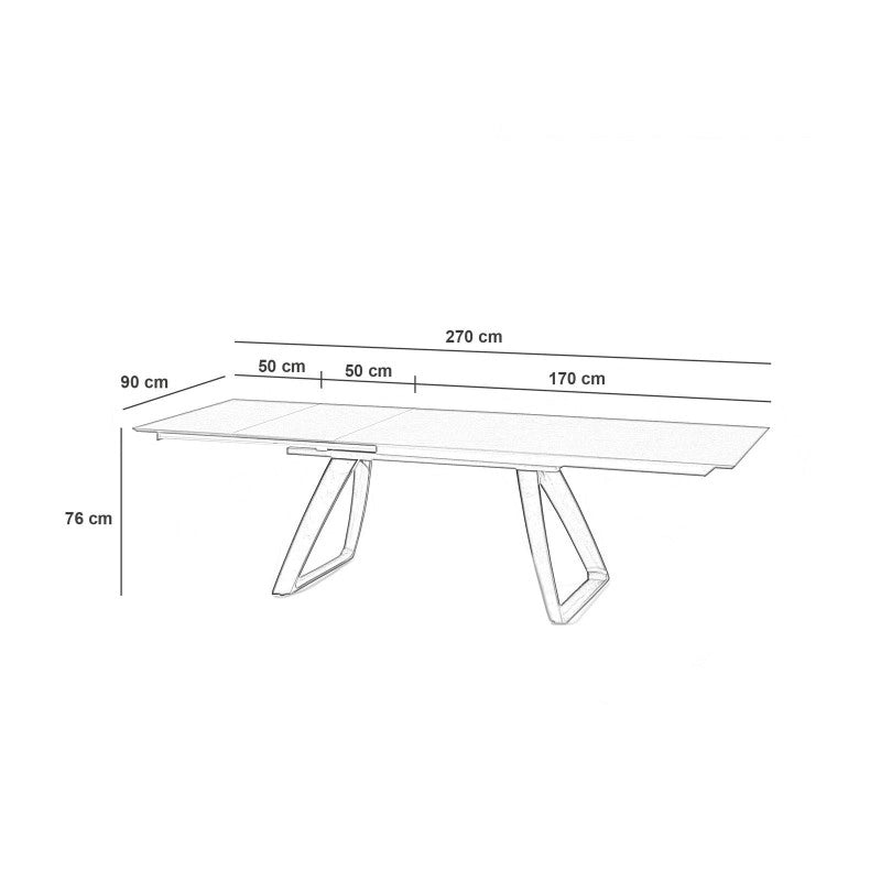 Tavolo Allungabile 170/270 x 90 cm Barret 90cm X 170/270cm H 76cm Stones