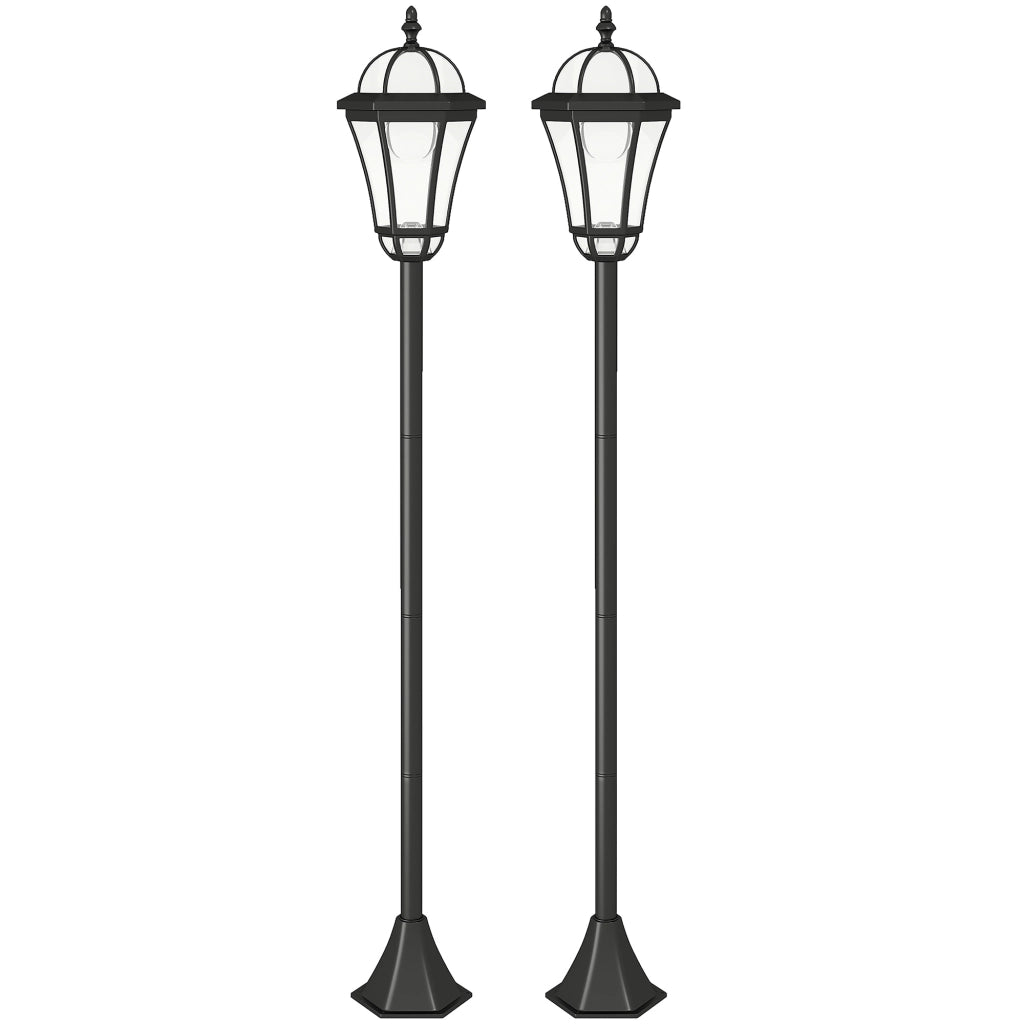 Lampada da Giardino Solare ¨C zephmum ¨C LED 6000K IP44 Nero 18.5¡Á129 cm