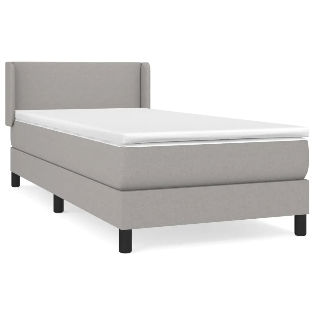 Giroletto a Molle con Materasso-Struttura Letto Grigio Chiaro 90x200 cm Tessuto 662991