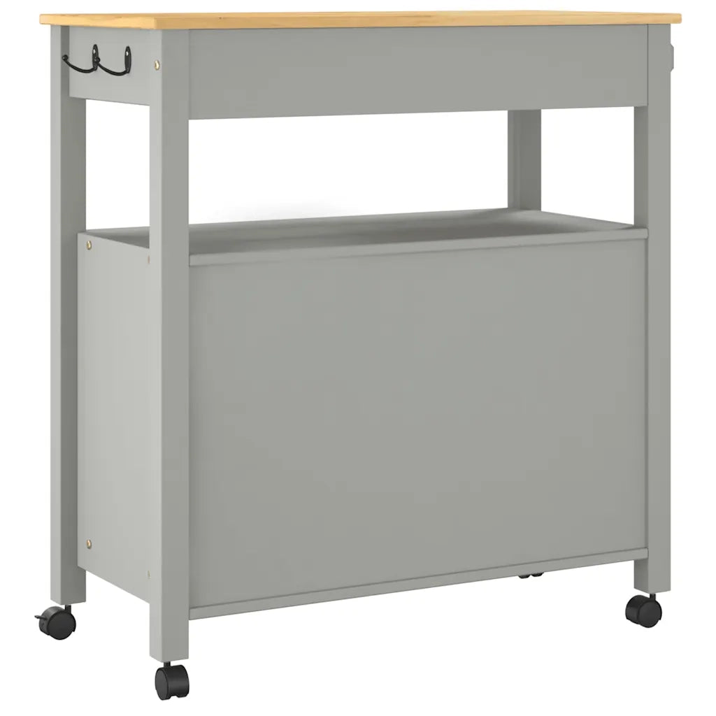 Carrello da Cucina-Scaffale per Cucina MONZA 84x40x88,5 cm in Legno Massello di Pino 670738