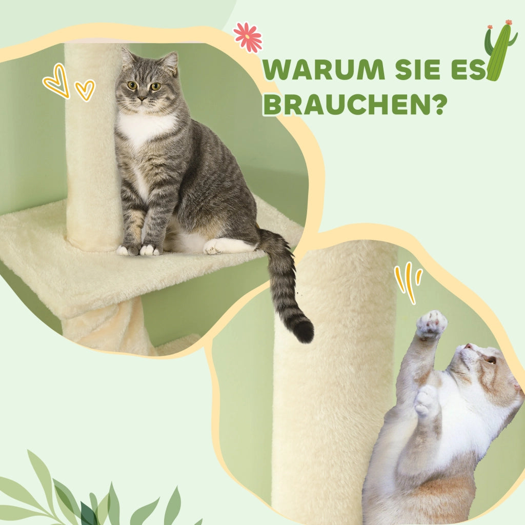 Tiragraffi per gatti ¨C zephmum ¨C 225-275 cm regolabile crema bianco