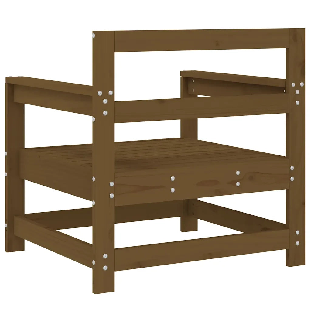 Sedia da patio-Sedie da Giardino 2 pz Marrone Ambra in Legno Massello di Pino 329279
