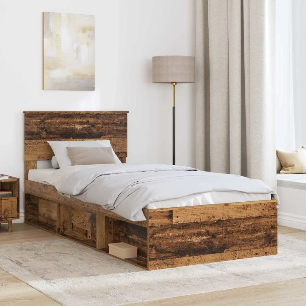 Struttura del letto Legno vecchio 90 x 190 cm Legno multistrato