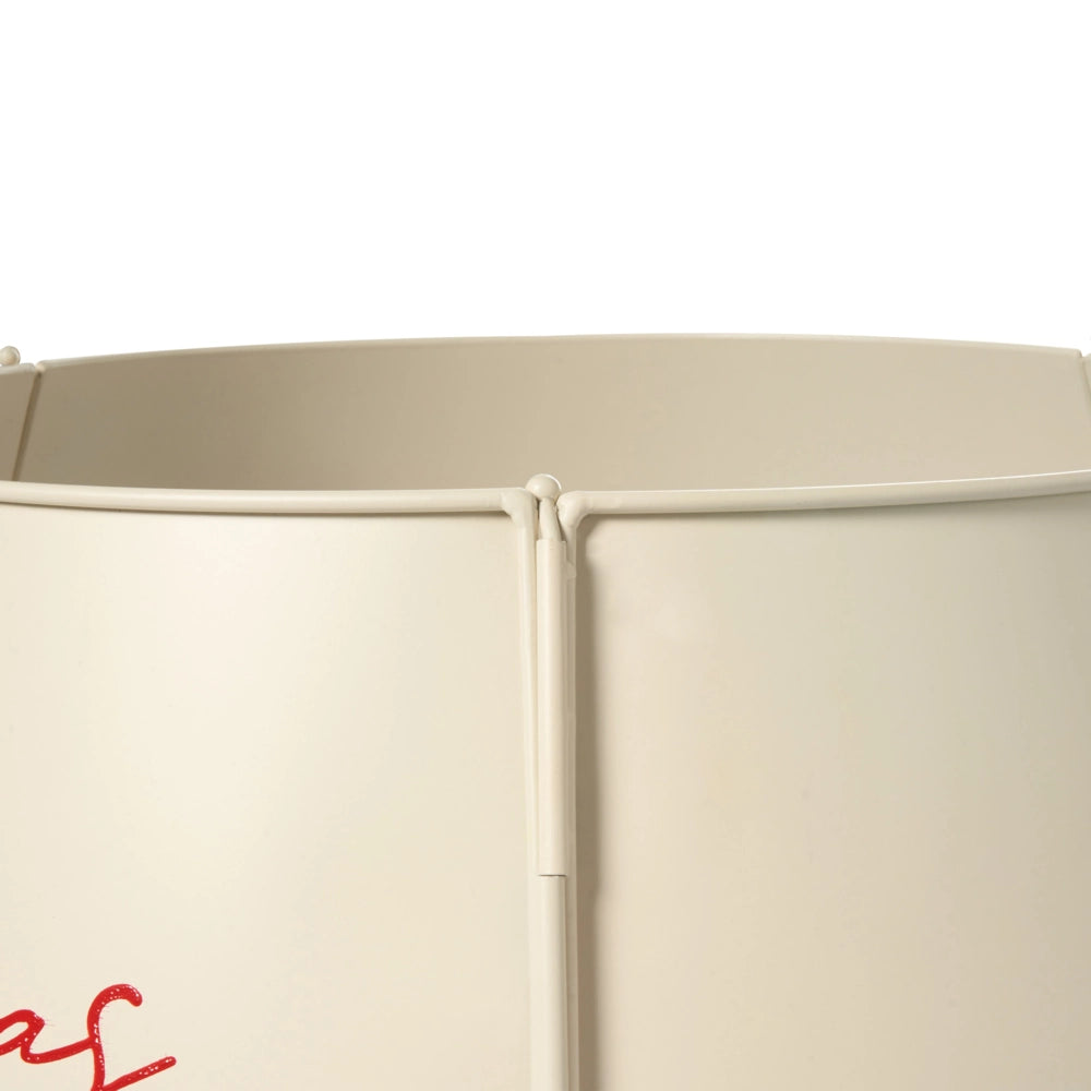 Copribase Albero di Natale Collare Beige Ferro Metallo Moderno Rotondo Accessori Casa Copertura per Tronco Natale