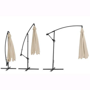 Ombrellone Tondo Da Giardino Decentrato a braccio 3 metri  Telo Ecrù 180 gr/mq