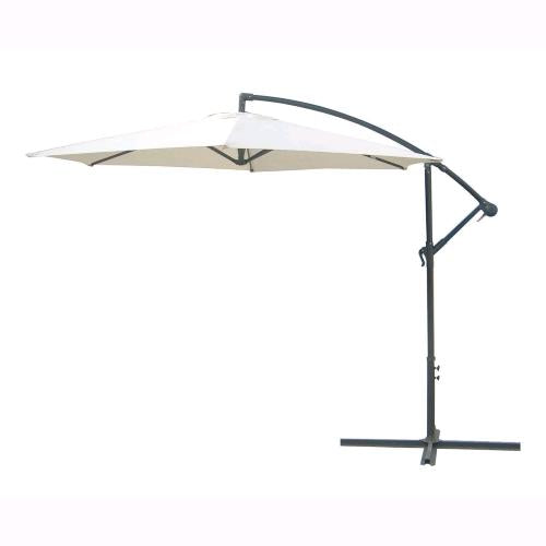 Ombrellone Tondo Da Giardino Decentrato a braccio 3 metri  Telo Ecrù 180 gr/mq