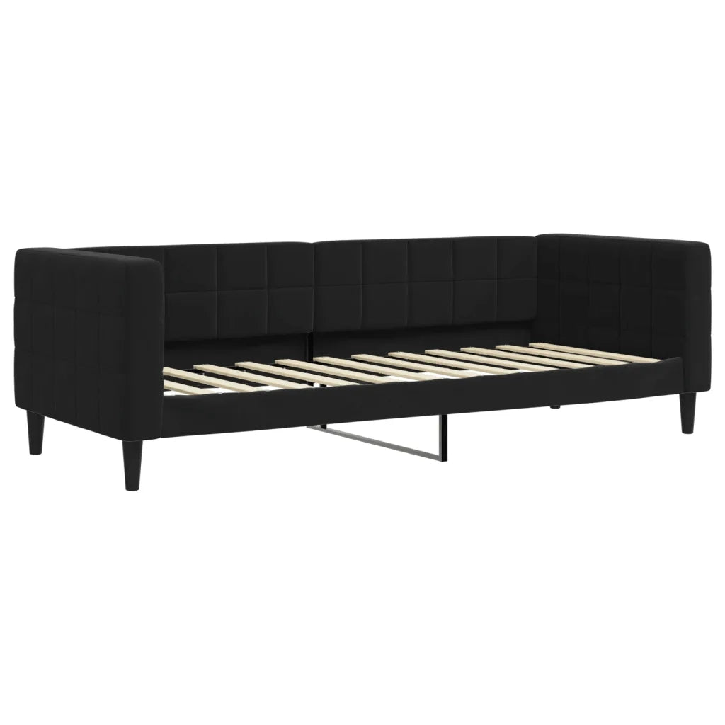 Divano Letto Estraibile con Cassetti-Sofa Letto-Daybed Nero 80x200 cm in Velluto 825195