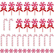 Set di 36 Ornamenti a forma di Caramella di Natale per la Decorazione dell'Albero di Natale - Ornamenti di Caramella in Acrilico Rosso - Decorazione per la Casa - Festa di Natale