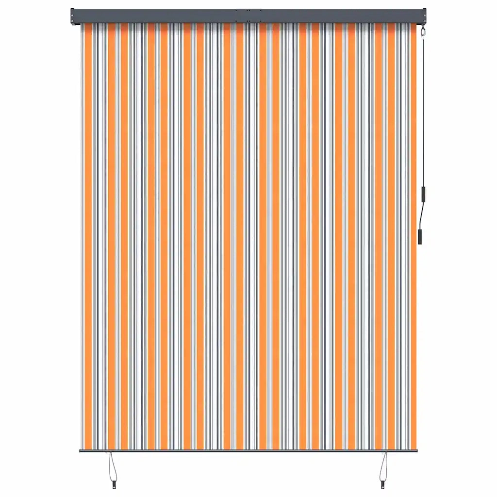 vidaXL Tenda a Rullo Esterna Striped Giallo e blu 200 x 250 cm Tessuto