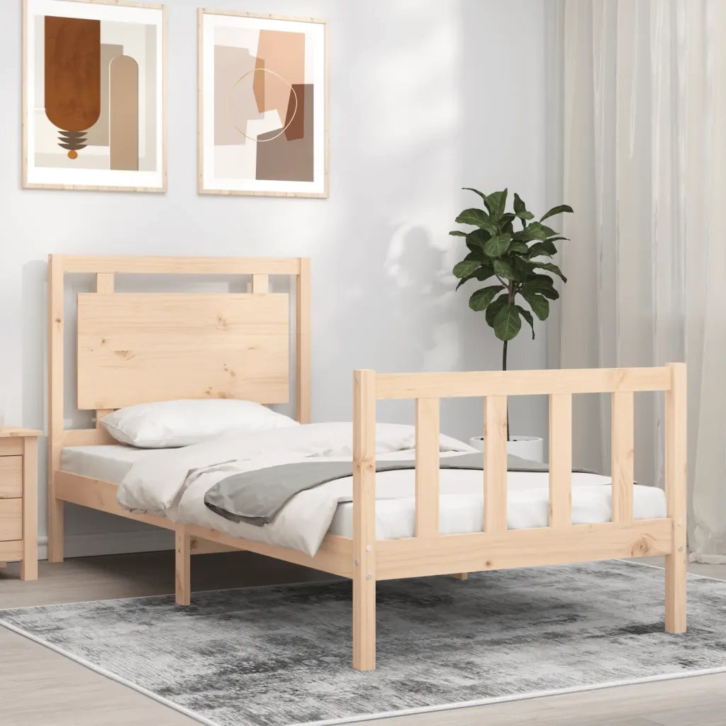 Giroletto senza Materasso-Struttura Letto 100x200 cm in Legno Massello di Pino 351513