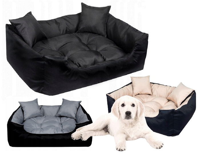 AIO FACTORY 75x65 cm ECCO Cuccia per cani impermeabile nera con cuscino per cani
