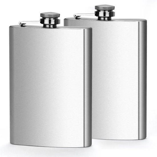 Heupfles 2 in 1 per uomini e donne, inox 304 senza perdite con tappo metallico, heupfles per matrimoni, regalo, campeggio (9 oz - 266 ml)