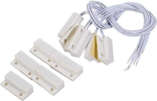 Sensore di porta e finestra 5 pezzi MC-38 interruttore magnetico sommerso cablato sistema di allarme porta finestra in legno.