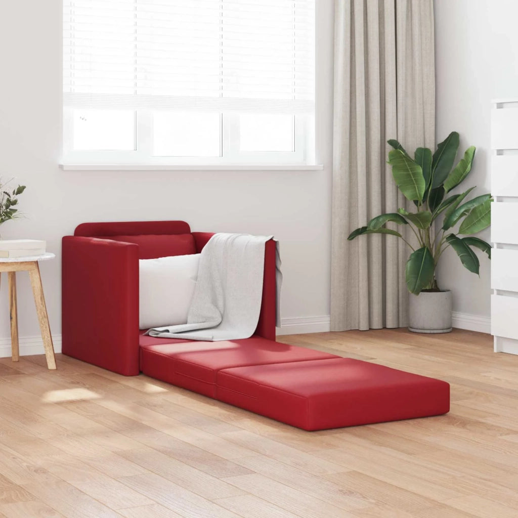 Divano letto 60cm Rosso Vino Pelle Artificiale 4106633