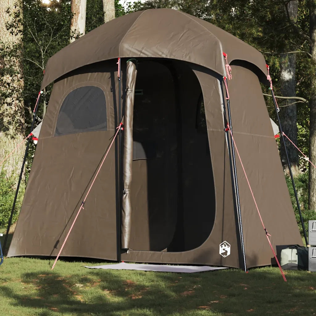 vidaXL Tenda da Doccia per 2 Persone Marrone Impermeabile