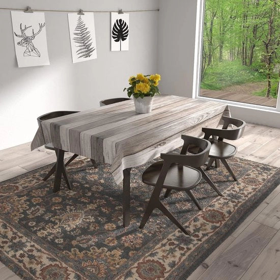 Tappeto da tavolo stile rustico, impermeabile, con disegno a legno, diverse misure disponibili