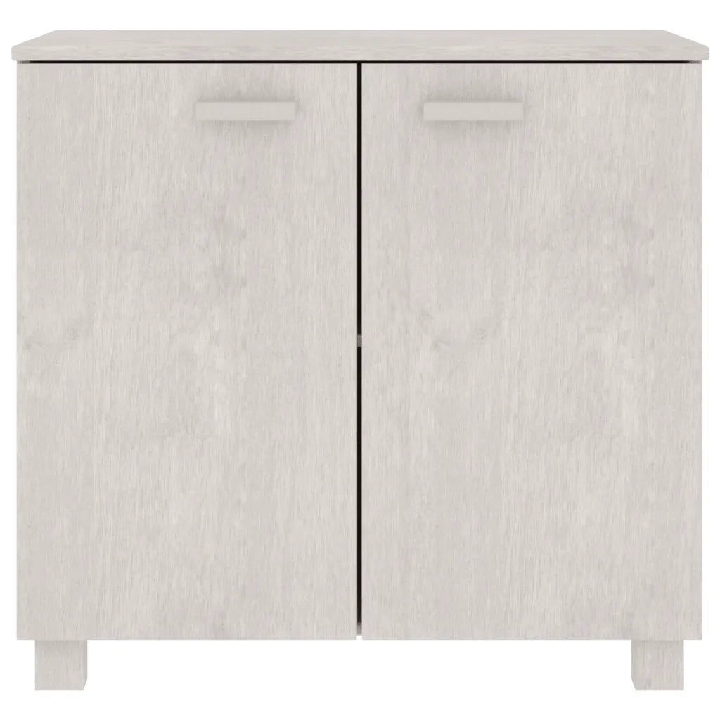 Credenza Bianca 85x35x80 cm in Legno Massello di Pino cod mxl 19218