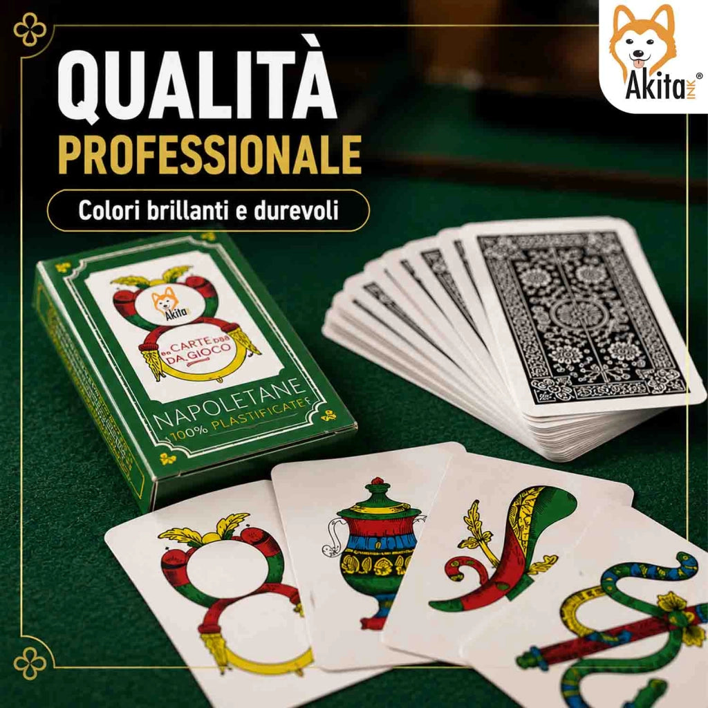 Akitaink 12 Mazzi Carte Napoletane Plastificate da Gioco