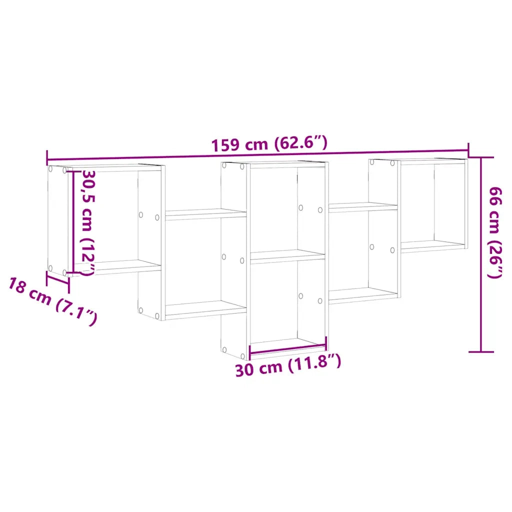 Scaffale a parete | Ripiano a parete | Mensola a parete Bianco 159x18x66 cm in Truciolato