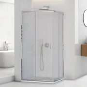 Box doccia angolare 70x100 cm doppio scorrevole vetro trasparente  Tay