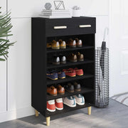 Mobile per scarpe con cassetto Rovere Nero 60 x 35 x 105 cm 8004212