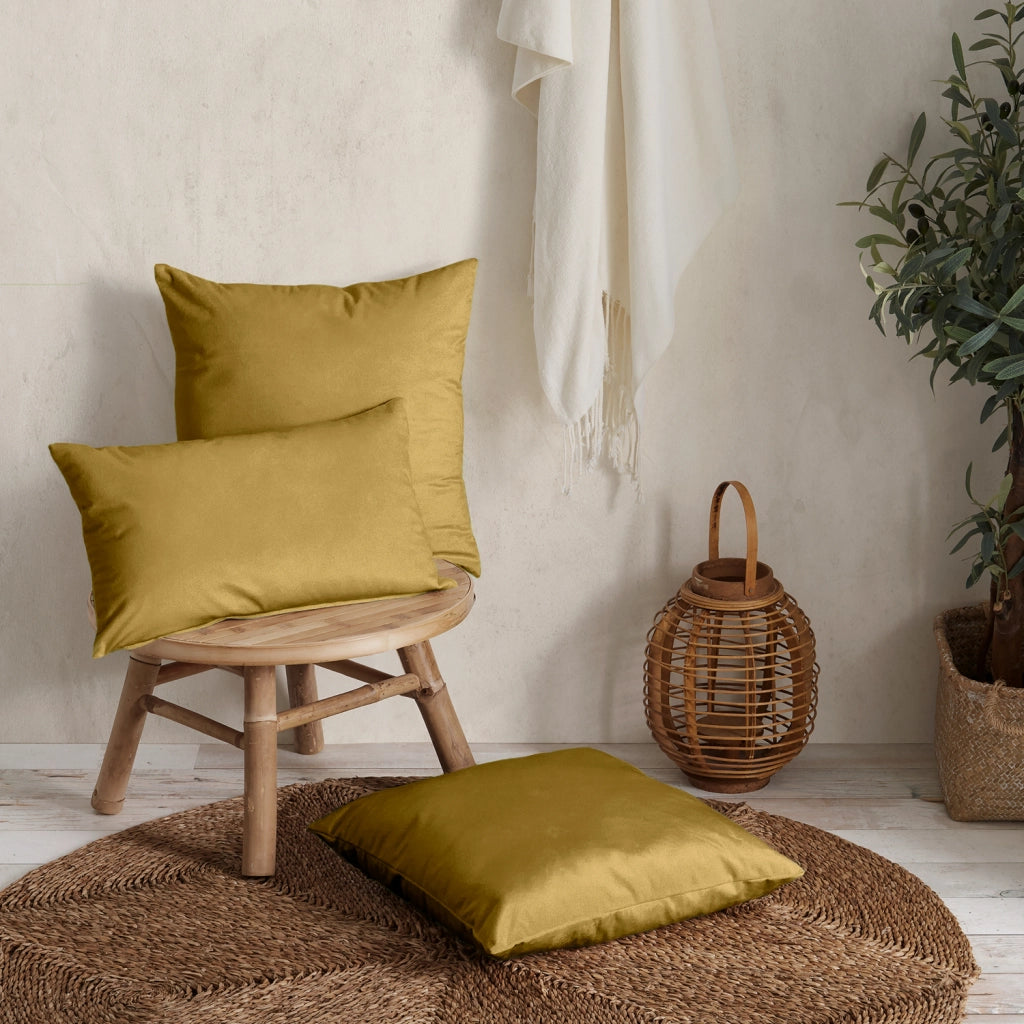 Cuscino quadrato velluto verde anice 45x45 cm - NAURU