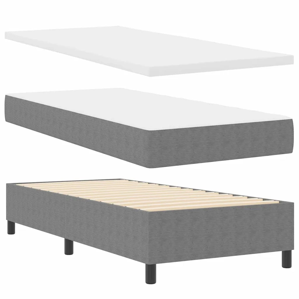Letto a Sorgente LED Grigio chiaro e bianco 90 x 190 cm 3337623