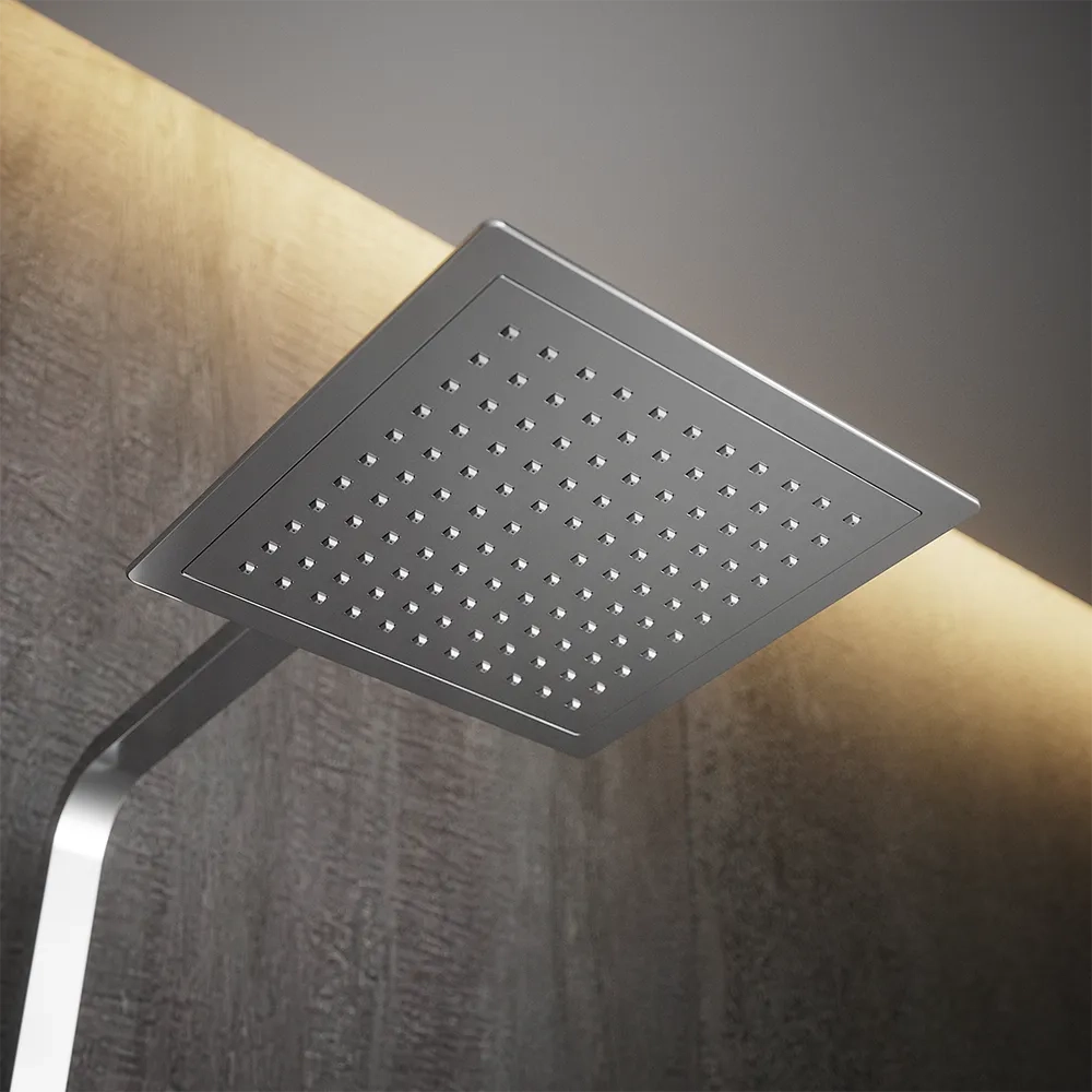 Colonna doccia soffione 20x20 cm in acciaio | Toce