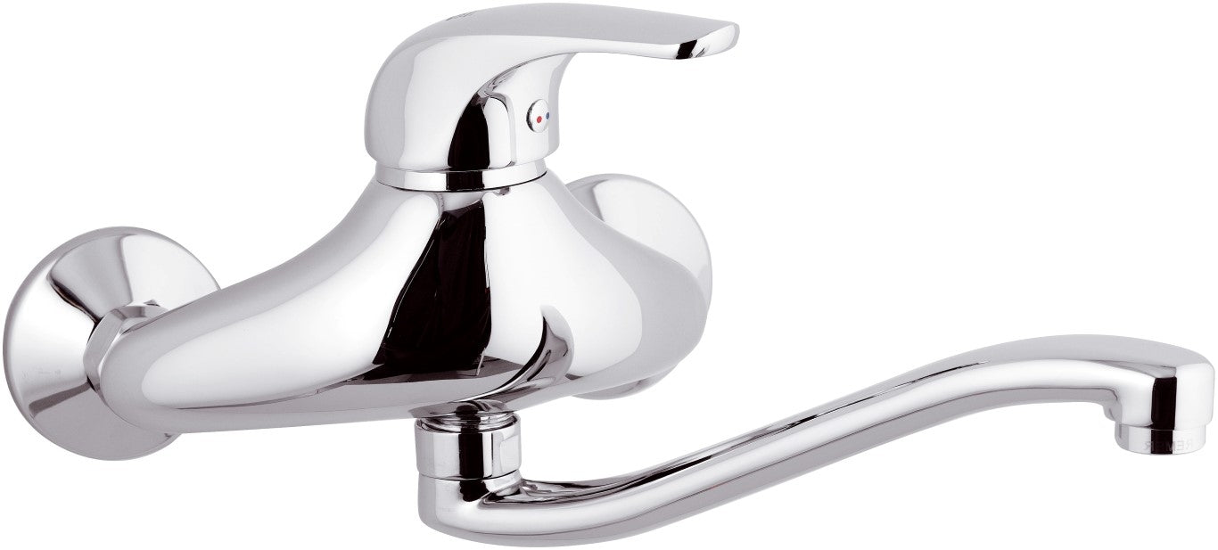 Rubinetto lavello a muro con bocca a s girevole - serie project