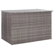 Contenitore/box da giardino grigio 150 x 100 x 100 cm resina intrecciata 02_0013085