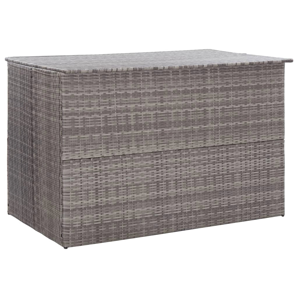 Contenitore/box da giardino grigio 150 x 100 x 100 cm resina intrecciata 02_0013085