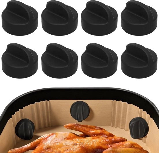 Magnetici in silicone - 8 pezzi - Adesivo forte - Adatto per Airfryer - Robusto e sicuro - 2 x 1,5 cm