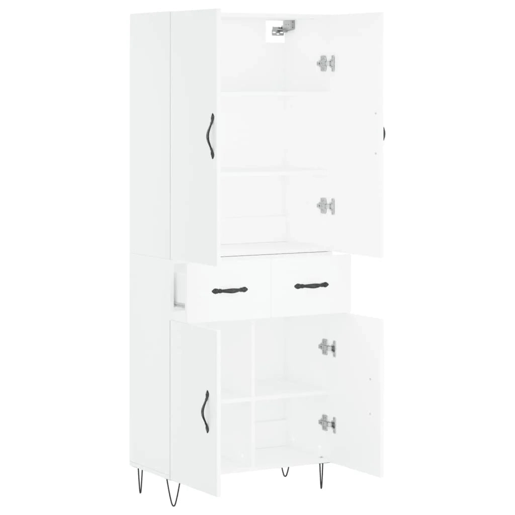 Buffet credenza cassettiera mobiletto mobile contenitore organizer cucina soggiorno salotto alto 69,5 x 34 x 180 cm legno ingegnerizzato bianco 02_0032699