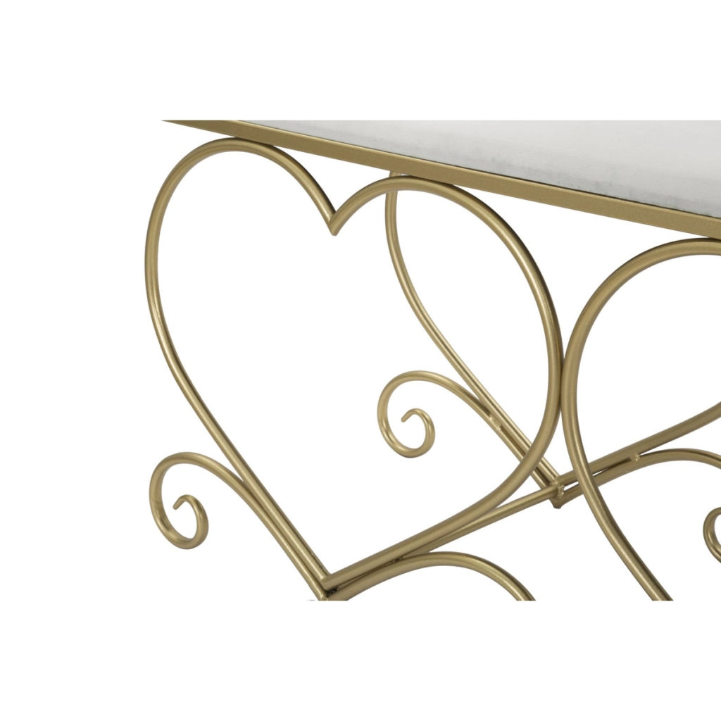 Panca Cuore 3, Oro, Metallo, 105x37,5x51,5 cm