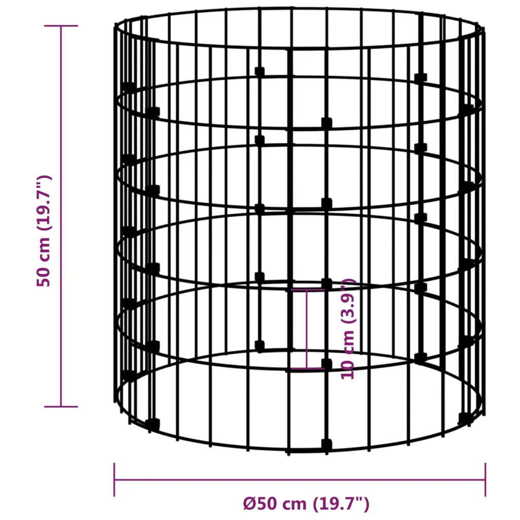 Compostiera da Giardino Ã˜50x50 cm in Acciaio Zincato cod mxl 54400