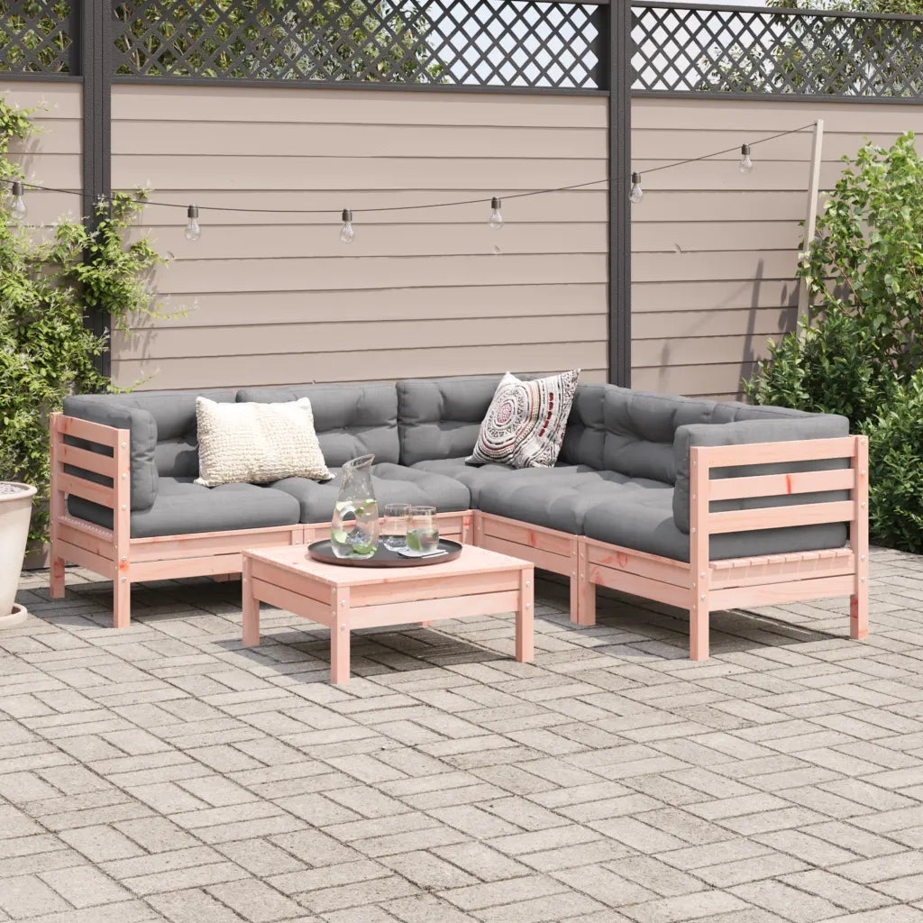 Set Divani Giardino 6 pz Cuscini Legno Massello Abete Douglas 3299450