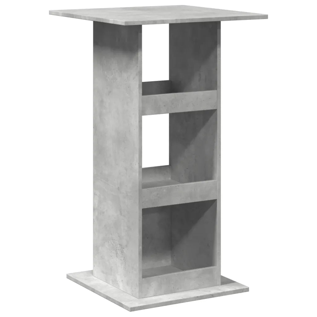 Tavolo Bar Portaoggetti Grigio Cemento 60x60x102 cm Multistrato