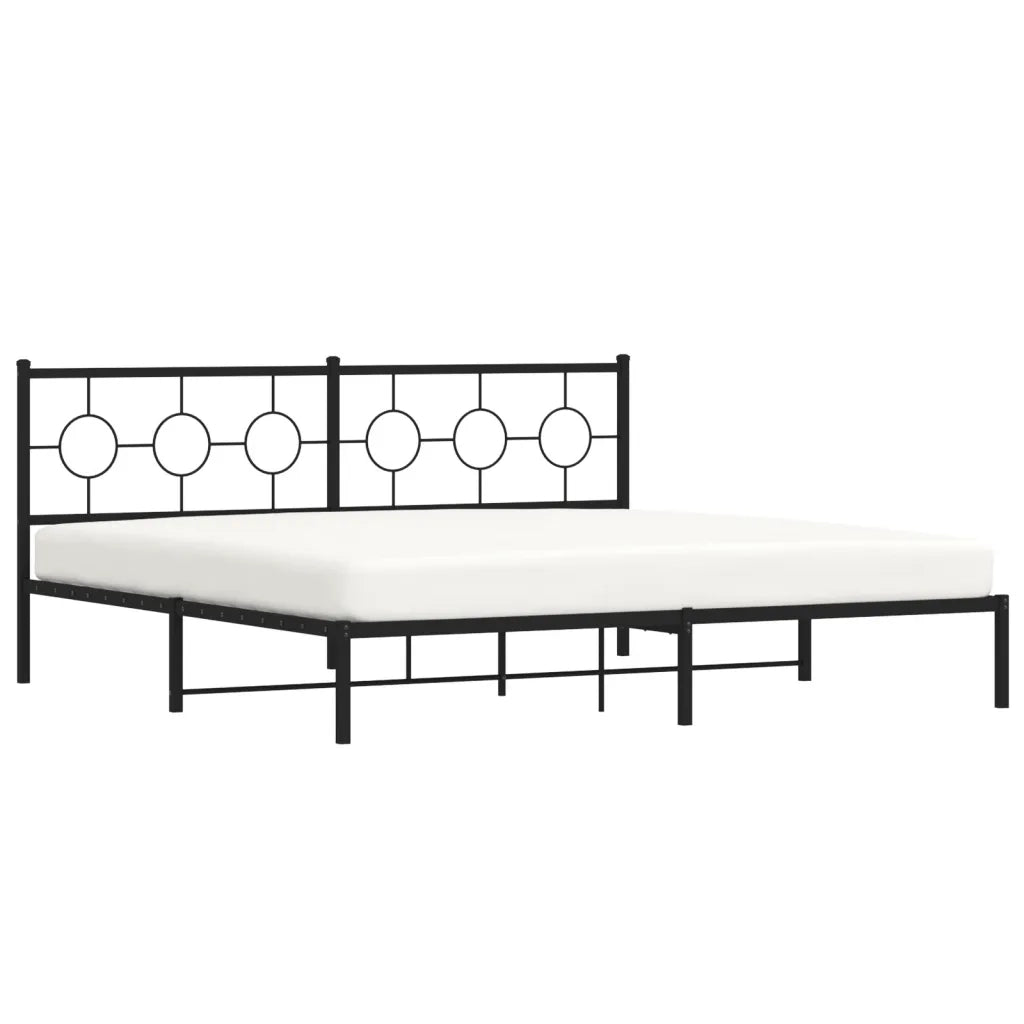 Giroletto con Testiera in Metallo Nero 200x200 cm