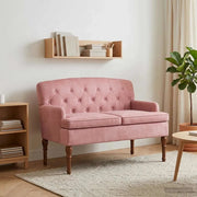 Loveseat con bottoni imbottiti Rosa 111 x 65 x 79 cm Velluto 42041847