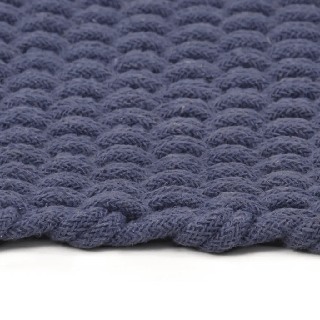 Tappeto del soggiorno | Tappeto Rettangolare Blu Marino 180x250 cm in Cotone
