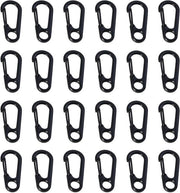 Set di 20 ganci da karabiner per passeggio, campeggio, viaggio - clip di fissaggio in alluminio miniatura.