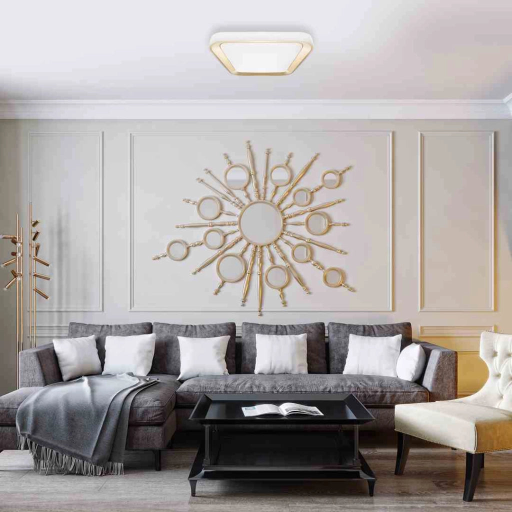 Plafoniera LED Milagro QUADRO 40x40 oro 38W CCT dimmer