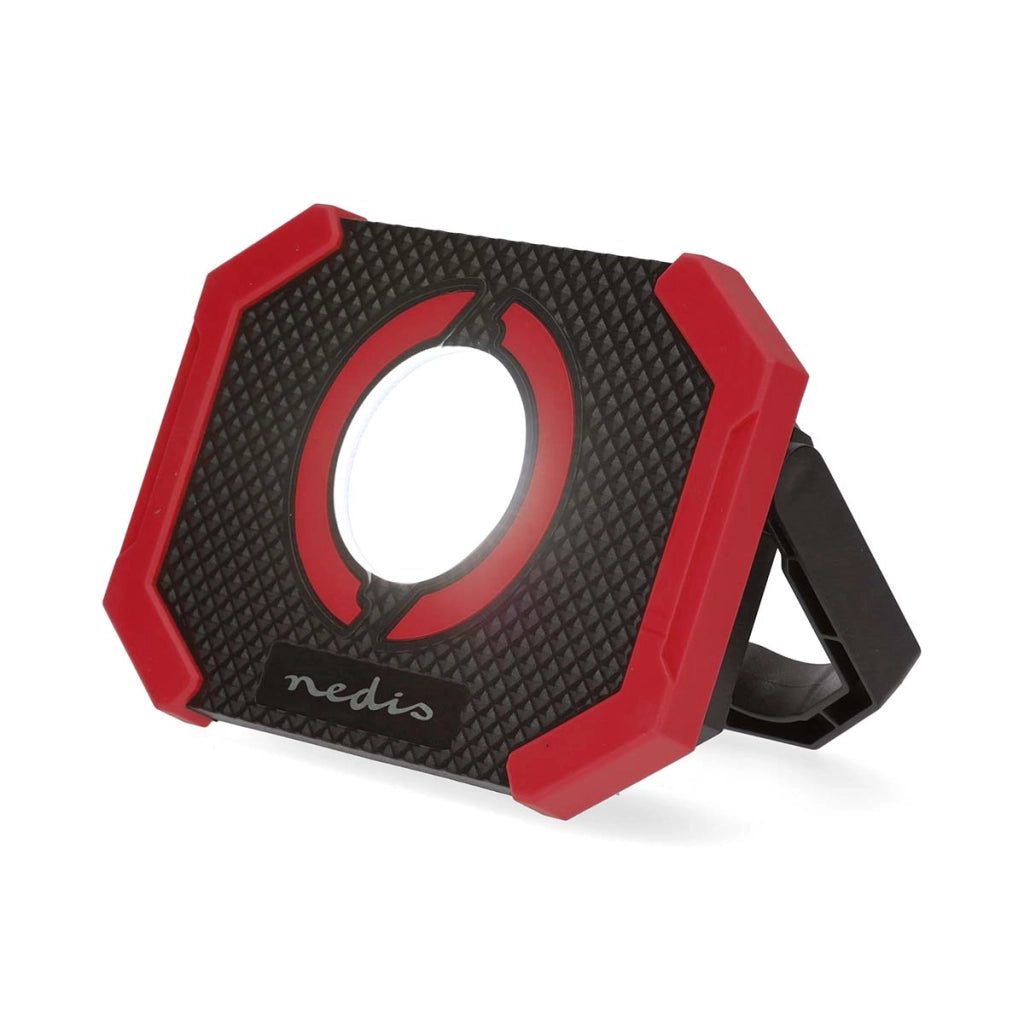 Lampada da lavoro a LED ricaricabile da 10W 1000lm con supporto a magnete Nero / Rosso Nedis