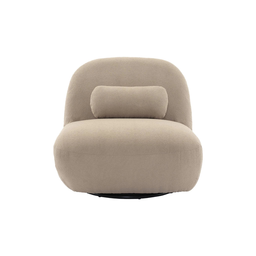 Poltrona girevole 360° bouclé, beige