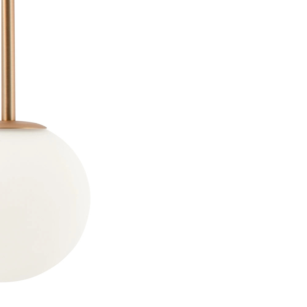Lampadario Minimal Basic Form Piccolo In Metallo Oro 1 Luce E Diffusore Bianco